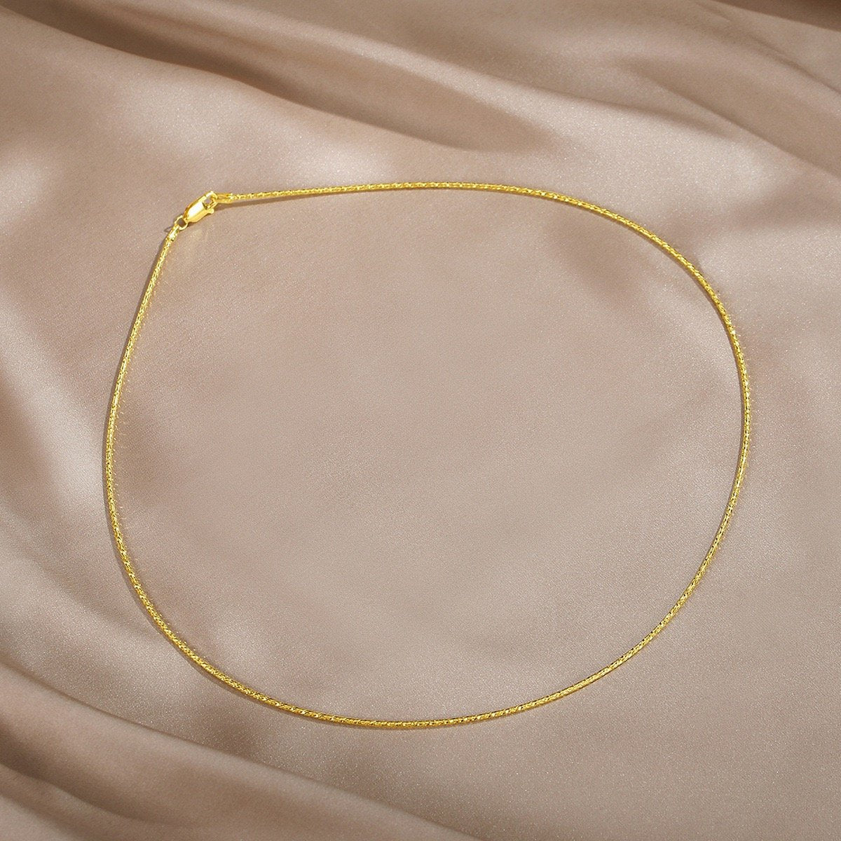 Floral Omega Link Necklace in Sterling Silver