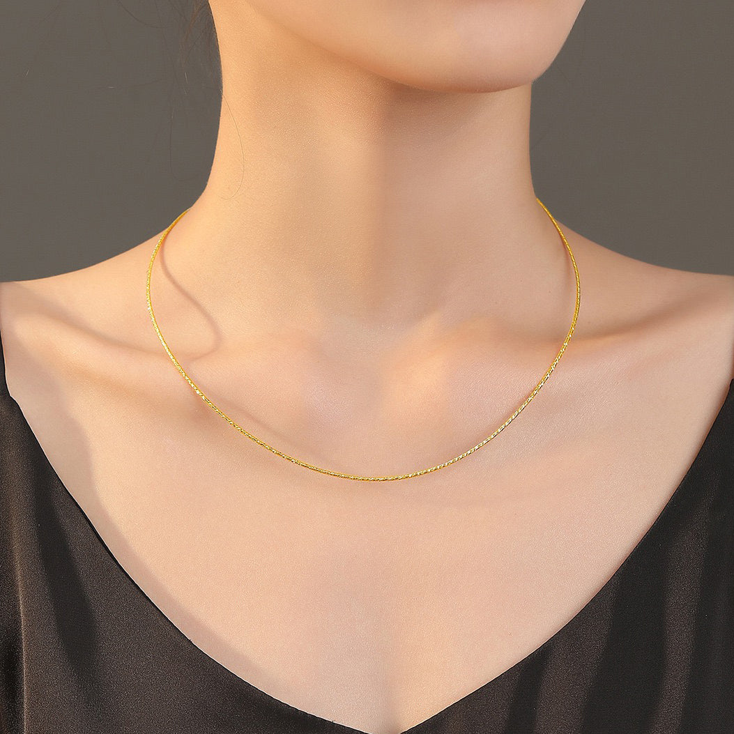 Floral Omega Link Necklace in Sterling Silver