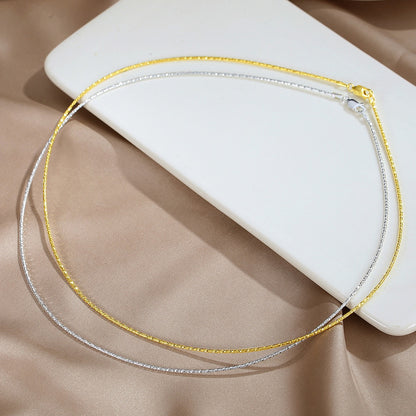 Floral Omega Link Necklace in Sterling Silver