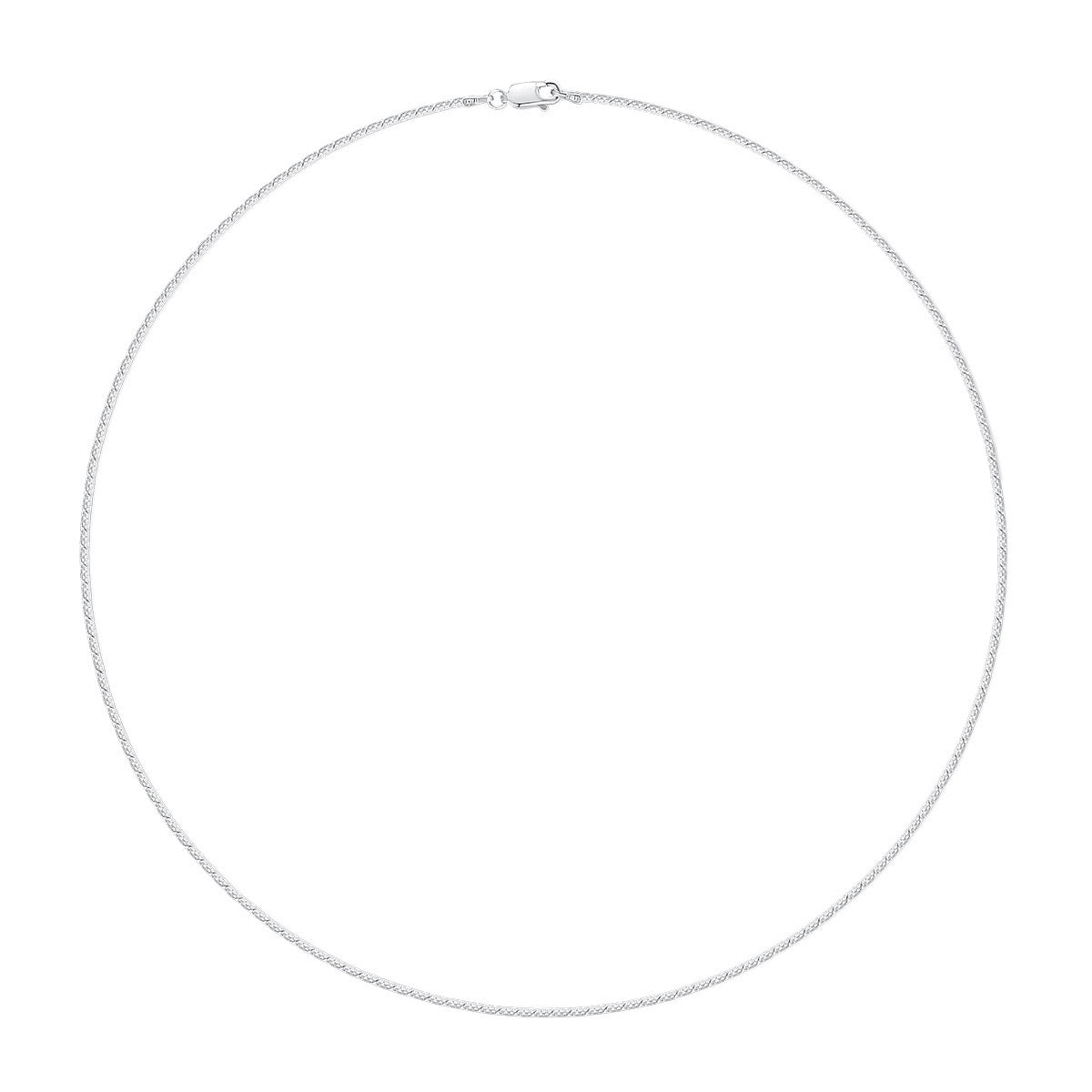 Floral Omega Link Necklace in Sterling Silver