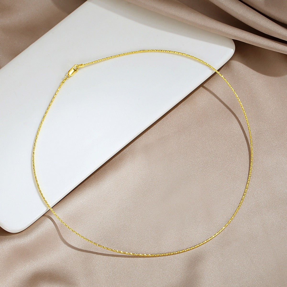 Floral Omega Link Necklace in Sterling Silver