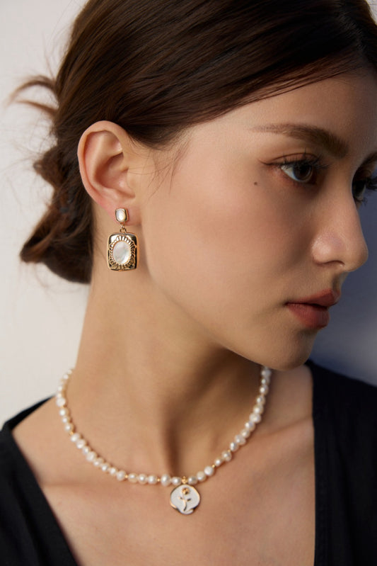 Gold Plated Sterling Silver Shell Earrings