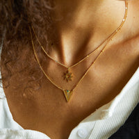 Gold Plated Triangular Pendant Necklace
