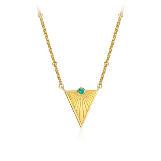 Gold Plated Triangular Pendant Necklace