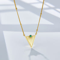 Gold Plated Triangular Pendant Necklace