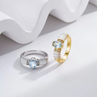 Natural Blue Topaz Grace Ring