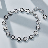 Sterling Silver Natural Topaz Octagon Bracelet