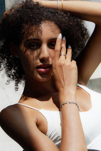 Sterling Silver Natural Topaz Octagon Bracelet