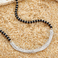 Sterling Silver Black Onyx Bead Necklace