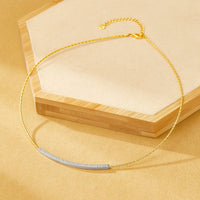 Sterling Silver Radiant Smile Bar Necklace