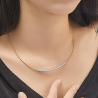Sterling Silver Radiant Smile Bar Necklace