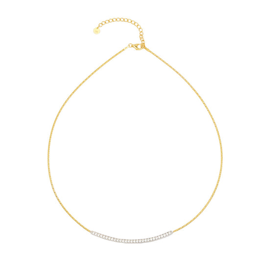 Sterling Silver Radiant Smile Bar Necklace