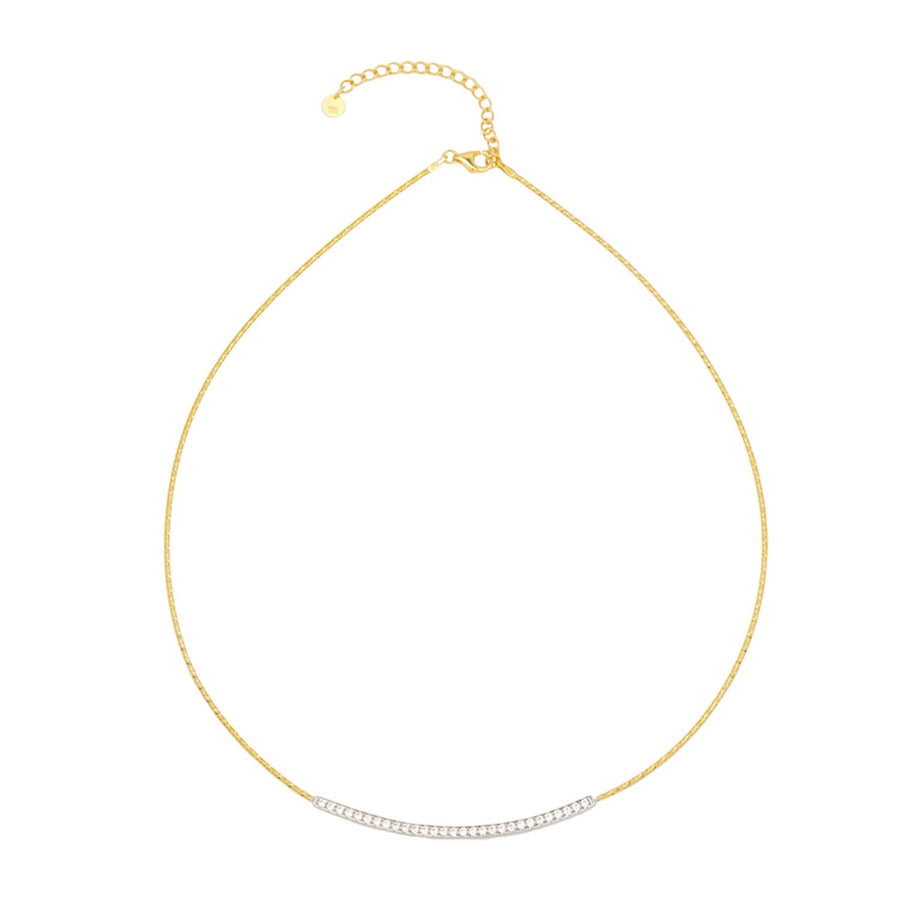 Sterling Silver Radiant Smile Bar Necklace