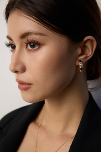 Sterling Silver Pearl & Black Onyx Accent Earrings