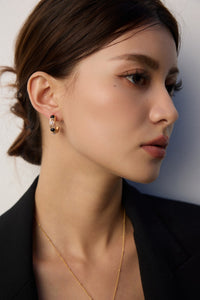 Sterling Silver Pearl & Black Onyx Accent Earrings