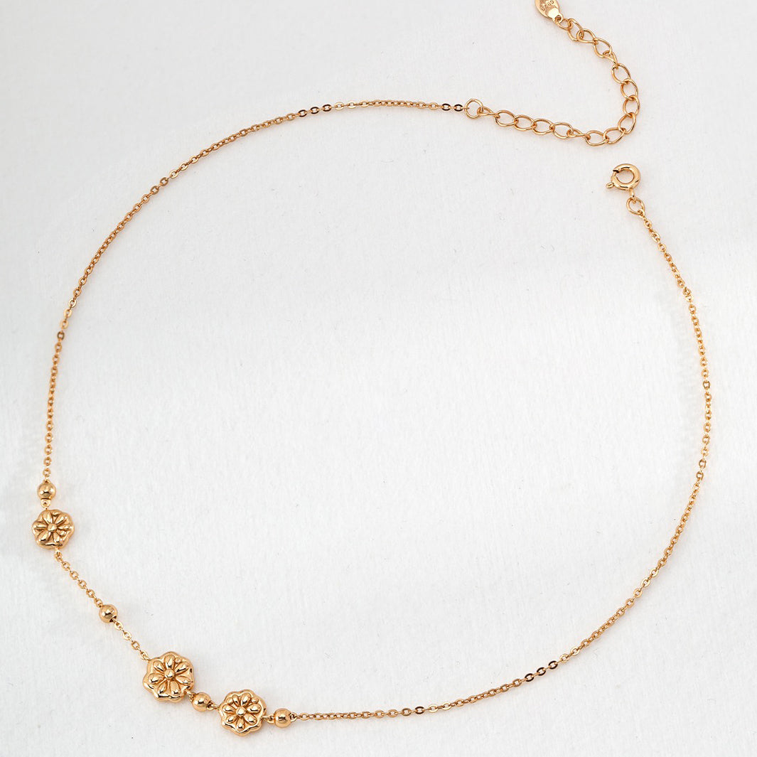 Sterling Silver Flower Stackable Necklace