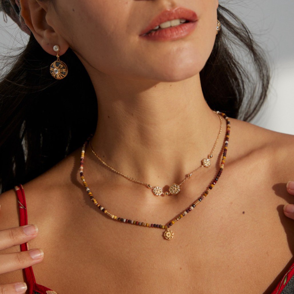 Sterling Silver Flower Stackable Necklace