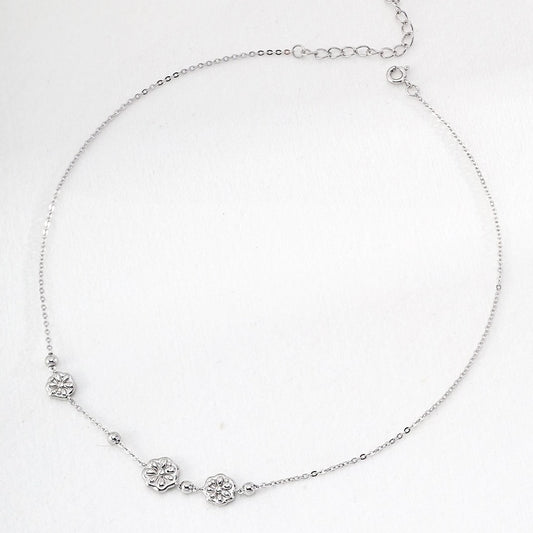 Sterling Silver Flower Stackable Necklace