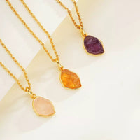 Sterling Silver Natural Amethyst Twist Chain Necklace