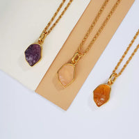 Sterling Silver Natural Amethyst Twist Chain Necklace