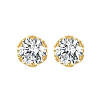 Moissanite Crown Stud Earrings in Sterling Silver