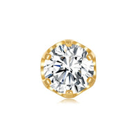 Moissanite Crown Stud Earrings in Sterling Silver