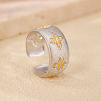 Brushed Textured Wide Band Ring in Sterling Silver