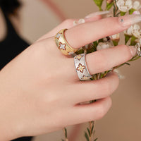 Brushed Textured Wide Band Ring in Sterling Silver