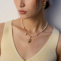 Sterling Silver Freshwater Pearl Cross Pendant Necklace