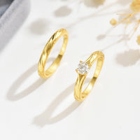 Moissanite Sterling Silver Ring Set