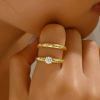 Moissanite Sterling Silver Ring Set