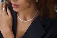 Sterling Silver Snake Chain Choker Necklace