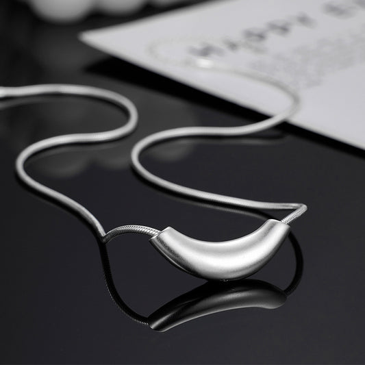 Curved Snake Chain Necklace in Sterling Silver
