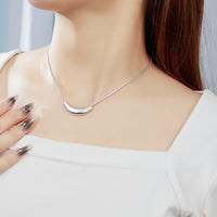 Curved Snake Chain Necklace in Sterling Silver