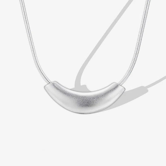 Curved Snake Chain Necklace in Sterling Silver