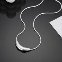 Curved Snake Chain Necklace in Sterling Silver