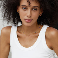 Sterling Silver Lapis Lazuli Minimalist Choker Necklace
