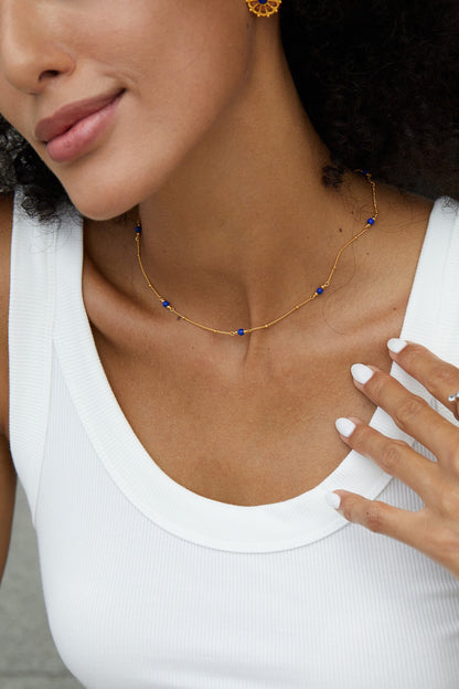Sterling Silver Lapis Lazuli Minimalist Choker Necklace