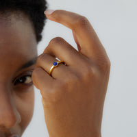 Natural Lapis Lazuli Ring in Sterling Silver