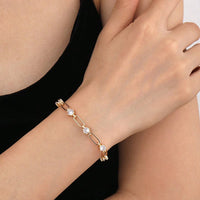 Moissanite Paperclip Bracelet in Sterling Silver