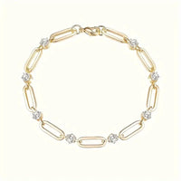 Moissanite Paperclip Bracelet in Sterling Silver