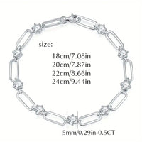 Moissanite Paperclip Bracelet in Sterling Silver