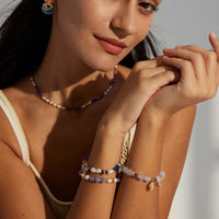 Braided Bracelet with Natural Pearl and Lapis Lazuli Accents