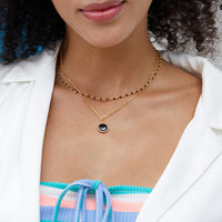 Gold Circle Pendant Necklace in Sterling Silver