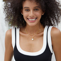 Gold Circle Pendant Necklace in Sterling Silver