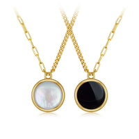 Gold Circle Pendant Necklace in Sterling Silver