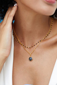 Gold Circle Pendant Necklace in Sterling Silver
