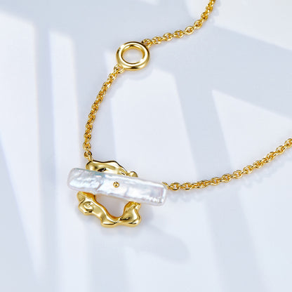 18K Gold Plated Baroque Pearl Choker Necklace