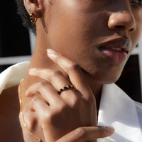 Sterling Silver Enamel Cubic Zirconia Stackable Rings