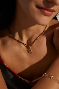 Sterling Silver Tiger Eye Charm Necklace
